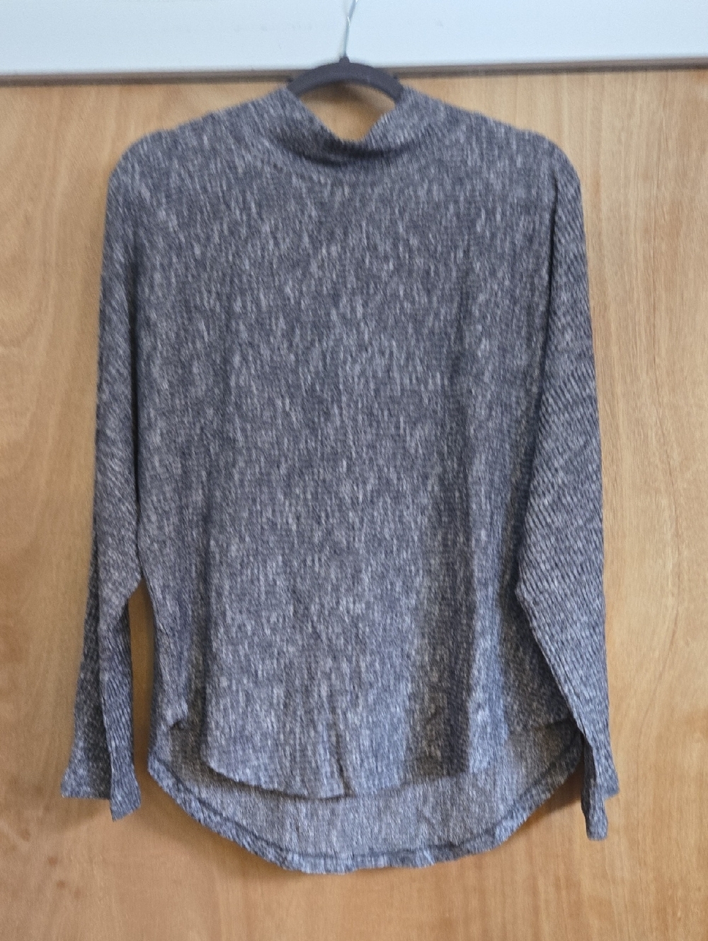 Hem & Thread Gray Marled Mockneck Pullover.